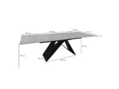Table Extensible 160/240 Cm En Céramique Gris Clair Effet Béton - LIMA 11 Table Extensible 160/240 Cm En Céramique Gris Clair Effet Béton - LIMA -Mobilia Boutique table a manger 10722075