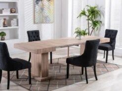 Table à Manger Extensible 4 à 10 Couverts En MDF - Naturel - MIROSLAV