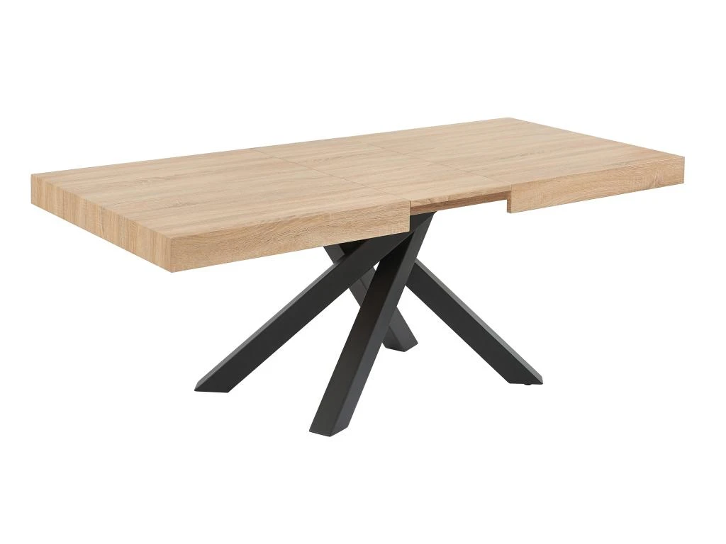 Table à Manger Extensible 6 à 10 Couverts En MDF Et Métal - Naturel Et Noir - CATONAV 11 Table à Manger Extensible 6 à 10 Couverts En MDF Et Métal - Naturel Et Noir - CATONAV – Image 9