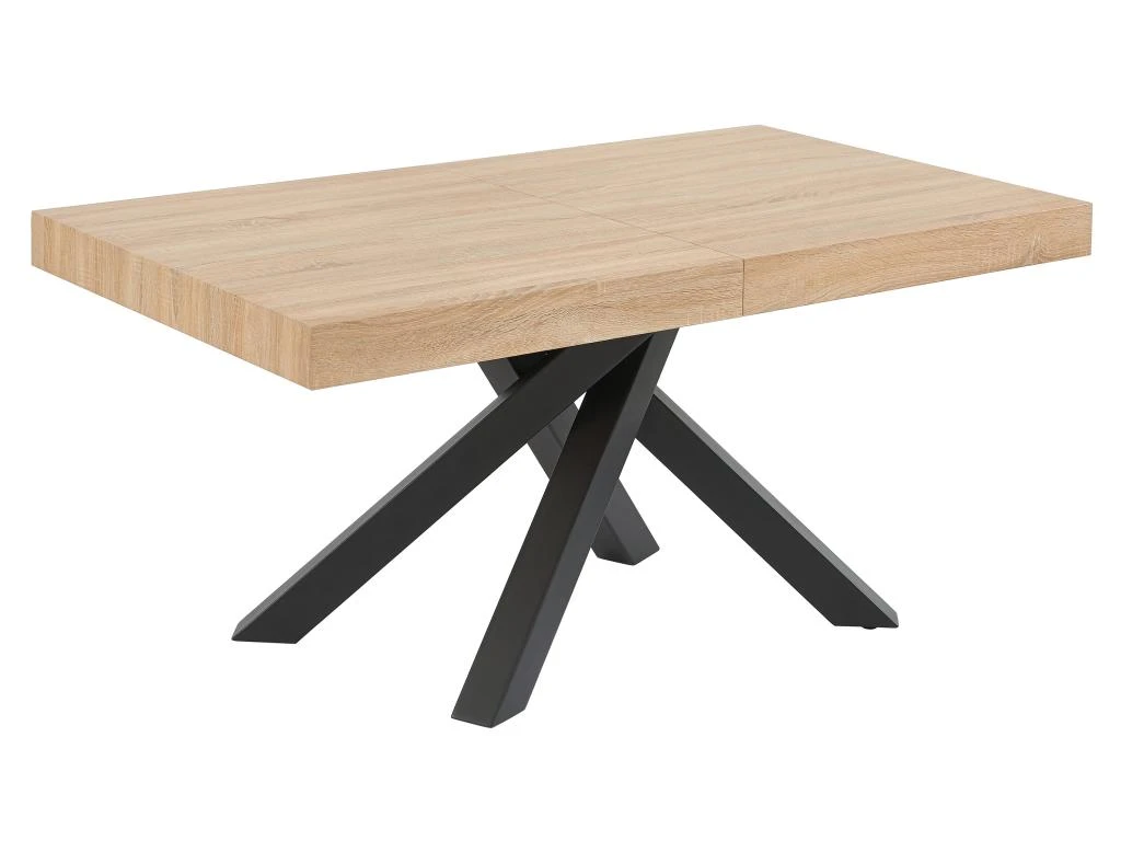 Table à Manger Extensible 6 à 10 Couverts En MDF Et Métal - Naturel Et Noir - CATONAV 10 Table à Manger Extensible 6 à 10 Couverts En MDF Et Métal - Naturel Et Noir - CATONAV – Image 8