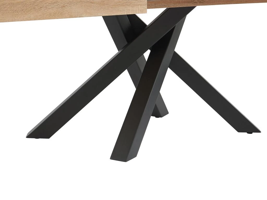 Table à Manger Extensible 6 à 10 Couverts En MDF Et Métal - Naturel Et Noir - CATONAV 15 Table à Manger Extensible 6 à 10 Couverts En MDF Et Métal - Naturel Et Noir - CATONAV – Image 13