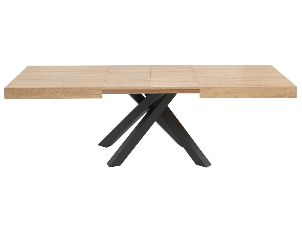 Table à Manger Extensible 6 à 10 Couverts En MDF Et Métal - Naturel Et Noir - CATONAV 9 Table à Manger Extensible 6 à 10 Couverts En MDF Et Métal - Naturel Et Noir - CATONAV – Image 7
