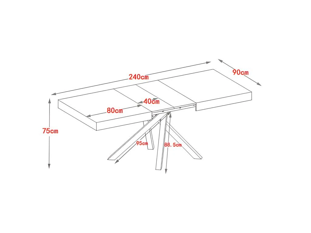 Table à Manger Extensible 6 à 10 Couverts En MDF Et Métal - Naturel Et Noir - CATONAV 17 Table à Manger Extensible 6 à 10 Couverts En MDF Et Métal - Naturel Et Noir - CATONAV – Image 15