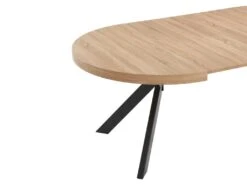 Table à Manger Extensible 4 à 8 Couverts En MDF Et Acier - Naturel Clair Et Noir - KOMONI -Mobilia Boutique table a manger 10736709