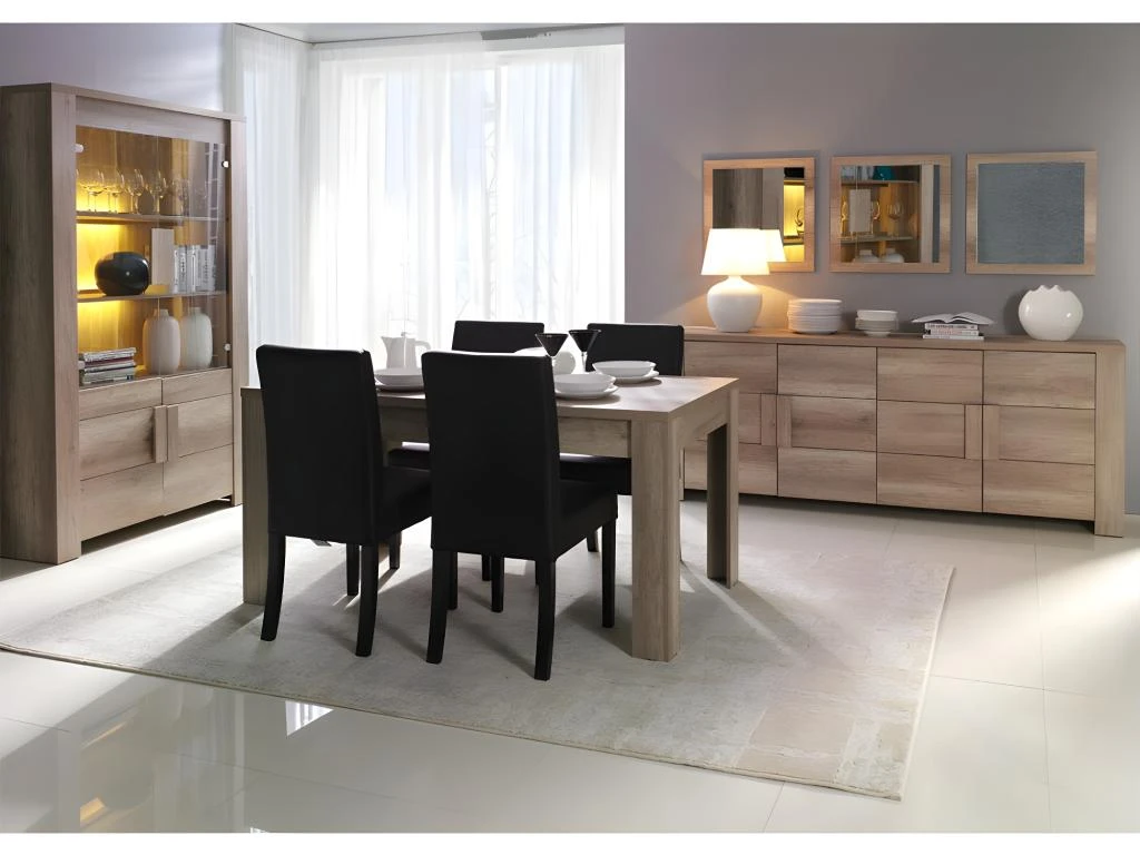 Table Pour Salle à Manger FARRA. Dimensions 180 Cm. Coloris Oak Canyon, Chêne Clair. 4 Table Pour Salle à Manger FARRA. Dimensions 180 Cm. Coloris Oak Canyon, Chêne Clair. – Image 2