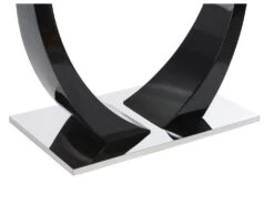 Table à Manger 8 Couverts En Verre Trempé, MDF Et Acier Inoxydable - Noir - MEZZO II -Mobilia Boutique table a manger 10850733