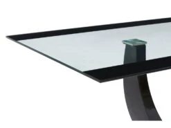 Table à Manger 8 Couverts En Verre Trempé, MDF Et Acier Inoxydable - Noir - MEZZO II -Mobilia Boutique table a manger 10850735