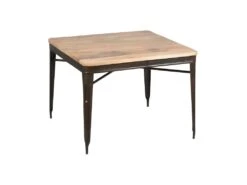Table De Repas Carrée Acier/Bois Recyclé - CHALERSTON
