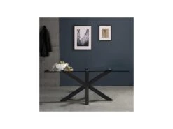 Table De Repas Rectangulaire Verre/Métal - USHKA 5 Table De Repas Rectangulaire Verre/Métal - USHKA -Mobilia Boutique table a manger 11138887