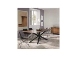 Table De Repas Rectangulaire Noyer/Noir - RUSSELL N°1 7 Table De Repas Rectangulaire Noyer/Noir - RUSSELL N°1 -Mobilia Boutique table a manger 11139083