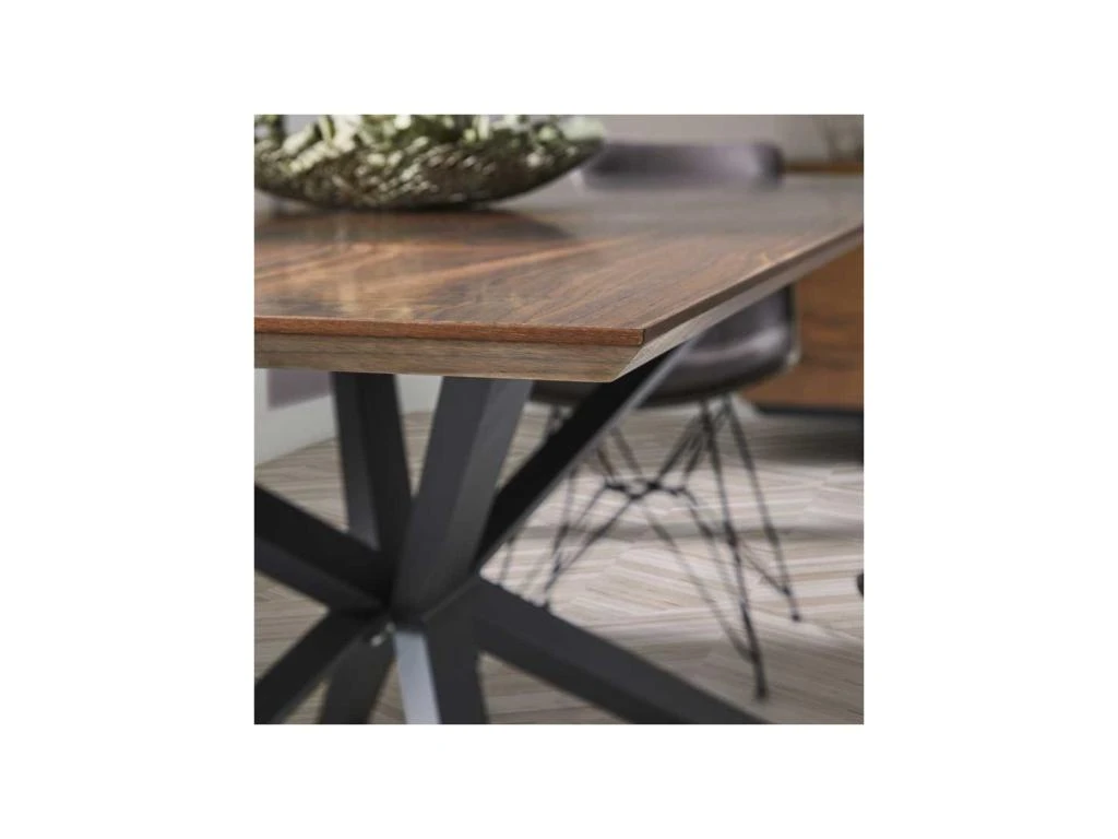 Table De Repas Rectangulaire Noyer/Noir - RUSSELL N°1 6 Table De Repas Rectangulaire Noyer/Noir - RUSSELL N°1 – Image 4