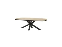 Table De Repas Ovale 200 Cm Chêne Miel/Métal - HERA