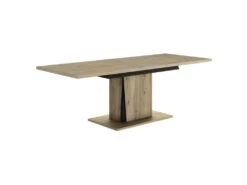 Table Rectangulaire Extensible Chêne/Noir - LIGNAC -Mobilia Boutique table a manger 11140237