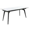 Table Extensible Céramique Blanc 160/210 Cm Et Métal Noir - CAMILIA -Mobilia Boutique table a manger 11149951