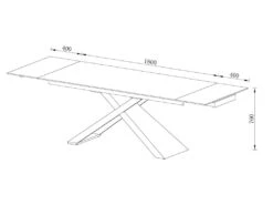 Table à Manger Extensible 6 à 10 Couverts En Céramique Et Métal - Effet Marbre Noir - XERENA De Pascal MORABITO -Mobilia Boutique table a manger 11163089