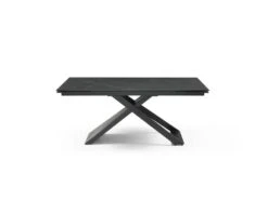 Table à Manger Extensible 6 à 10 Couverts En Céramique Et Métal - Effet Marbre Noir - XERENA De Pascal MORABITO -Mobilia Boutique table a manger 11163091
