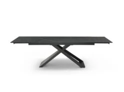 Table à Manger Extensible 6 à 10 Couverts En Céramique Et Métal - Effet Marbre Noir - XERENA De Pascal MORABITO -Mobilia Boutique table a manger 11163093