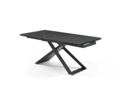 Table à Manger Extensible 6 à 10 Couverts En Céramique Et Métal - Effet Marbre Noir - XERENA De Pascal MORABITO -Mobilia Boutique table a manger 11163095
