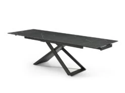 Table à Manger Extensible 6 à 10 Couverts En Céramique Et Métal - Effet Marbre Noir - XERENA De Pascal MORABITO -Mobilia Boutique table a manger 11163097