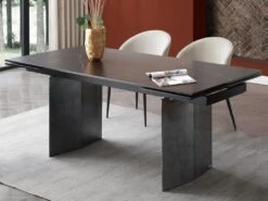 Table à Manger Extensible 6 à 10 Couverts En Céramique Et Métal - Effet Marbre Noir - MISENO De Pascal MORABITO 17 Table à Manger Extensible 6 à 10 Couverts En Céramique Et Métal - Effet Marbre Noir - MISENO De Pascal MORABITO -Mobilia Boutique table a manger 11166847