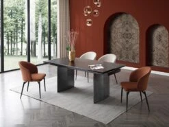 Table à Manger Extensible 6 à 10 Couverts En Céramique Et Métal - Effet Marbre Noir - MISENO De Pascal MORABITO 16 Table à Manger Extensible 6 à 10 Couverts En Céramique Et Métal - Effet Marbre Noir - MISENO De Pascal MORABITO -Mobilia Boutique table a manger 11166853