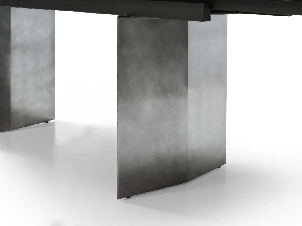 Table à Manger Extensible 6 à 10 Couverts En Céramique Et Métal - Effet Marbre Noir - MISENO De Pascal MORABITO 11 Table à Manger Extensible 6 à 10 Couverts En Céramique Et Métal - Effet Marbre Noir - MISENO De Pascal MORABITO – Image 9