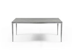 Table à Manger 6 Couverts En Céramique Et Métal - Effet Marbre Gris - DUSIANE De Pascal MORABITO -Mobilia Boutique table a manger 11167121