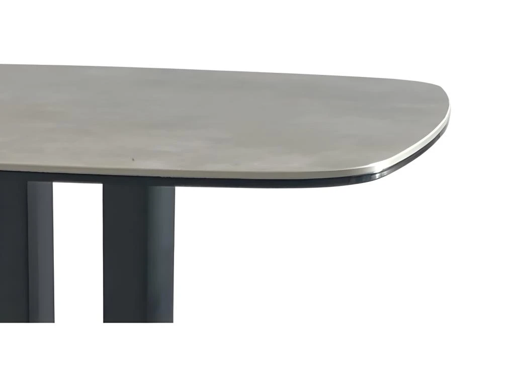 Table Haute 60 X 60 Cm Plateau Céramique Gris Et Pied Métal - SIGMA 4 Table Haute 60 X 60 Cm Plateau Céramique Gris Et Pied Métal - SIGMA – Image 2