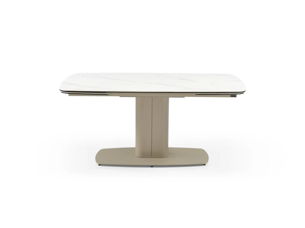 Table à Manger Extensible 6 à 10 Couverts En Céramique Et Métal - Effet Marbre Blanc Et Taupe - CARIOULA De Pascal MORABITO 8 Table à Manger Extensible 6 à 10 Couverts En Céramique Et Métal - Effet Marbre Blanc Et Taupe - CARIOULA De Pascal MORABITO – Image 6