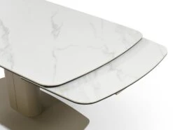 Table à Manger Extensible 6 à 10 Couverts En Céramique Et Métal - Effet Marbre Blanc Et Taupe - CARIOULA De Pascal MORABITO 21 Table à Manger Extensible 6 à 10 Couverts En Céramique Et Métal - Effet Marbre Blanc Et Taupe - CARIOULA De Pascal MORABITO -Mobilia Boutique table a manger 11199395
