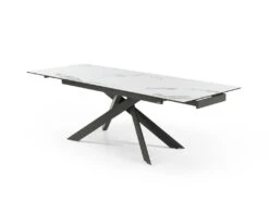 Table à Manger Extensible 6 à 10 Couverts En Céramique Et Métal - Effet Marbre Blanc Et Anthracite - COREMA De Pascal MORABITO 20 Table à Manger Extensible 6 à 10 Couverts En Céramique Et Métal - Effet Marbre Blanc Et Anthracite - COREMA De Pascal MORABITO -Mobilia Boutique table a manger 11200041