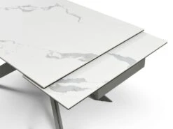 Table à Manger Extensible 6 à 10 Couverts En Céramique Et Métal - Effet Marbre Blanc Et Anthracite - COREMA De Pascal MORABITO 23 Table à Manger Extensible 6 à 10 Couverts En Céramique Et Métal - Effet Marbre Blanc Et Anthracite - COREMA De Pascal MORABITO -Mobilia Boutique table a manger 11200045