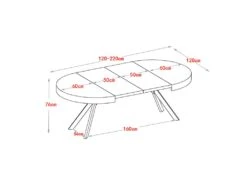 Table à Manger Extensible 4 à 8 Couverts En MDF Et Acier - Blanc Laqué Et Noir - KOMONI -Mobilia Boutique table a manger 11237517
