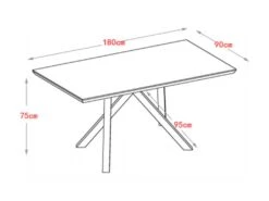 Table à Manger 6 Couverts En MDF Et Acier - Blanc Laqué - YOURILU -Mobilia Boutique table a manger 11237823