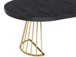 Table à Manger Extensible 2 à 12 Couverts En MDF Et Acier - Noir Et Doré - FIRELA -Mobilia Boutique table a manger 11577681