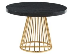 Table à Manger Extensible 2 à 12 Couverts En MDF Et Acier - Noir Et Doré - FIRELA -Mobilia Boutique table a manger 11577697