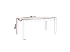 Table à Manger 180cm Blanc Et Gris Béton Gent - Gris Clair -Mobilia Boutique table a manger 12305285