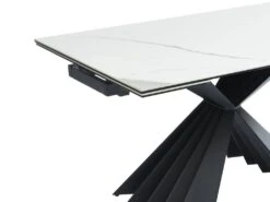 Table à Manger Extensible 4 à 8 Couverts En Céramique Et Métal - Effet Marbre Blanc Et Noir - BEKIM De Pascal MORABITO -Mobilia Boutique table a manger 12496239