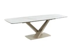 Table à Manger Extensible 6 à 10 Couverts En Céramique Et Métal - Effet Marbre Blanc Et Beige - MALATA De Pascal MORABITO 18 Table à Manger Extensible 6 à 10 Couverts En Céramique Et Métal - Effet Marbre Blanc Et Beige - MALATA De Pascal MORABITO -Mobilia Boutique table a manger 12508585