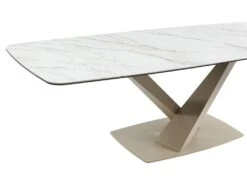 Table à Manger Extensible 6 à 10 Couverts En Céramique Et Métal - Effet Marbre Blanc Et Beige - MALATA De Pascal MORABITO 22 Table à Manger Extensible 6 à 10 Couverts En Céramique Et Métal - Effet Marbre Blanc Et Beige - MALATA De Pascal MORABITO -Mobilia Boutique table a manger 12508589