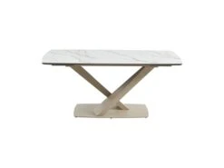 Table à Manger Extensible 6 à 10 Couverts En Céramique Et Métal - Effet Marbre Blanc Et Beige - MALATA De Pascal MORABITO 17 Table à Manger Extensible 6 à 10 Couverts En Céramique Et Métal - Effet Marbre Blanc Et Beige - MALATA De Pascal MORABITO -Mobilia Boutique table a manger 12508601