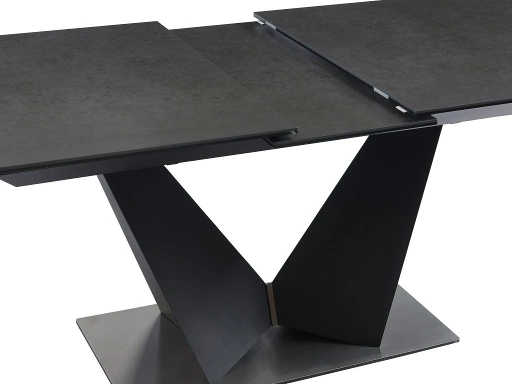 Table à Manger Extensible 6 à 8 Couverts En Céramique Et Métal - Gris Anthracite Et Noir - OLETIA De Pascal MORABITO 12 Table à Manger Extensible 6 à 8 Couverts En Céramique Et Métal - Gris Anthracite Et Noir - OLETIA De Pascal MORABITO – Image 10