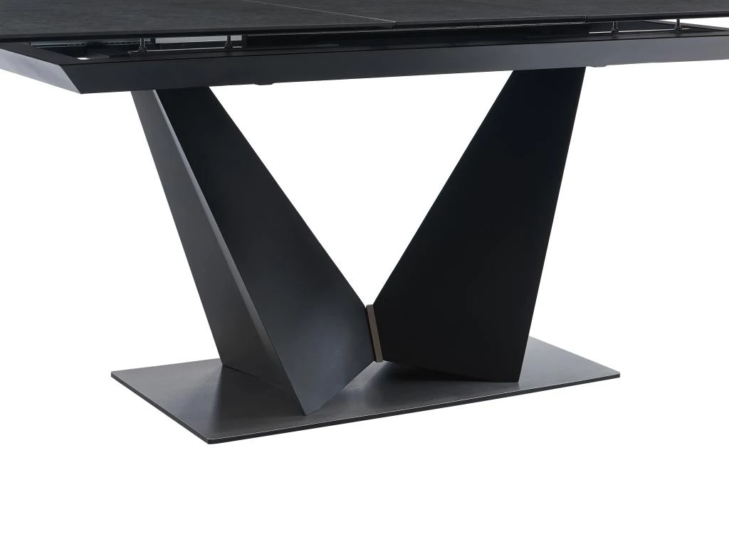 Table à Manger Extensible 6 à 8 Couverts En Céramique Et Métal - Gris Anthracite Et Noir - OLETIA De Pascal MORABITO 10 Table à Manger Extensible 6 à 8 Couverts En Céramique Et Métal - Gris Anthracite Et Noir - OLETIA De Pascal MORABITO – Image 8