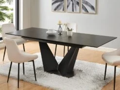 Table à Manger Extensible 6 à 8 Couverts En Céramique Et Métal - Gris Anthracite Et Noir - OLETIA De Pascal MORABITO 15 Table à Manger Extensible 6 à 8 Couverts En Céramique Et Métal - Gris Anthracite Et Noir - OLETIA De Pascal MORABITO -Mobilia Boutique table a manger 12510049