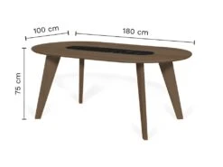 Table à Manger En Marbre LAGO - Noyer Et Marbre Blanc - TEMAHOME -Mobilia Boutique table a manger 12512617