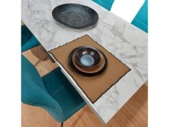 Table Extensible 160/240 Cm Céramique Marbré Pieds évasés Gris - DAFFY -Mobilia Boutique table a manger 12545167