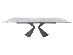 Table Extensible 160/240 Cm Céramique Marbré Pieds évasés Gris - DAFFY -Mobilia Boutique table a manger 12545169