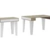 Table Console Extensible+rallonges,Nordic KL Max 140 Cm,Blanc Mat-Chene Brosse. 1 Table Console Extensible+rallonges,Nordic KL Max 140 Cm,Blanc Mat-Chene Brosse. -Mobilia Boutique table a manger 12564431