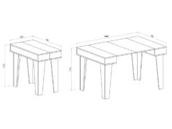 Table Console Extensible+rallonges,Nordic KL Max 140 Cm,Blanc Mat-Chene Brosse. -Mobilia Boutique table a manger 12564437