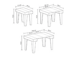 Table Console Extensible+rallonges,Nordic KL Max 140 Cm,Blanc Mat-Chene Brosse. -Mobilia Boutique table a manger 12564439